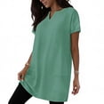 thumbnail image 5 of biudgviw Womens Summer Tunic Tops Short Sleeve Casual Long T Shirts Comfy V Neck Loose Fit Basic Tees with Pockets Spring Outfits, 5 of 6