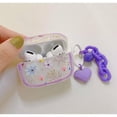 thumbnail image 3 of CASELIX Purple flower Case Compatible with New Apple AirPods (3rd Generation) Case Cover Silicone Shockproof Slim Ultra protective Cute Protective Case Anti-Fall Case for Airpods 3rd Gen with Keychain, 3 of 6