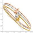 thumbnail image 3 of Finest Gold Sterling Silver Gold-Tone & Rose-Tone with Puffed Heart Bangle Set, 3 of 3