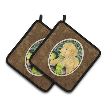 Carolines Treasures SS8759PTHD Golden Retriever Pair of Pot Holders, 7.5HX7.5W, multicolor