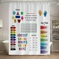 thumbnail image 2 of Kids Alphabet Shower Curtain Educational ABC Students Baby Learning Tool for Bathroom Decor Polyester Fabric Waterproof Sets with 12 Hooks 72x72 Inch, 2 of 6