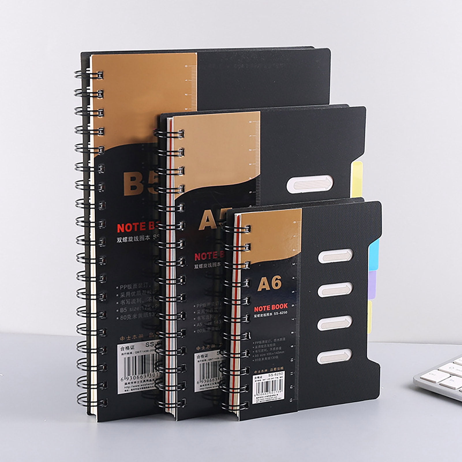 Homerr Notebook Spiral Notebook with Dividers Smooth Writing Premium Thickened Page Coil Ring A5/B5 Notebook Planner Office Supplies Spiral Notebook