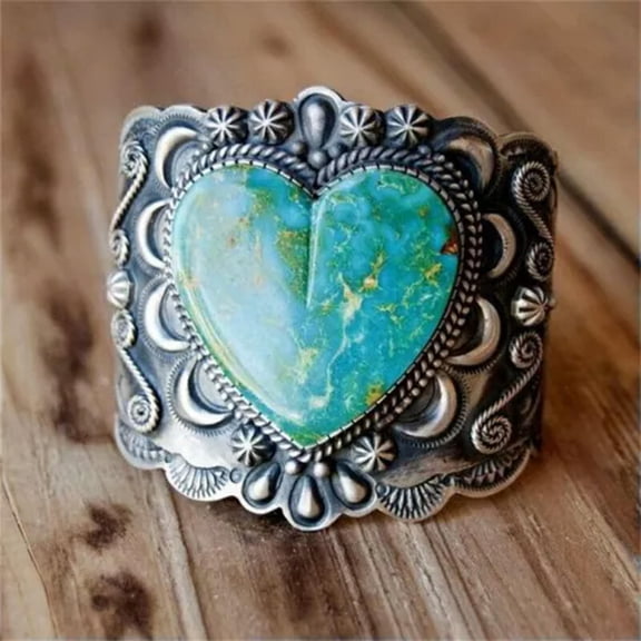 QQTDFG Fashion Handmade 925 Silver Turquoise Ring Women Party Wedding Jewelry Sz 6-10-#9-8