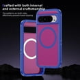 thumbnail image 2 of Magnetic Case for Google Pixel 9 / 9 Pro Clear Compatible with Magsafe, Hybrid Protective Silicone Bumper, Slim Smooth Sleek Matte Frosted Case for Men Women for Google Pixel 9 / 9 Pro, Blue+Rose, 2 of 7