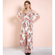 thumbnail image 2 of Milumia Mujer Tallas Grandes Cintura Alta Boho Floral Hombro Frío Split Maxi Vestido Zhivalor WMZL-1567-12, 2 of 8