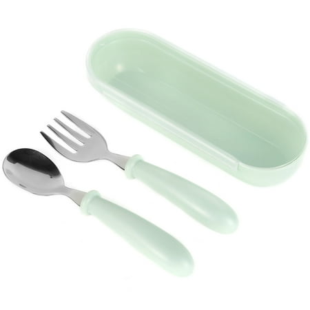 

Fyjucpa Stainless Steel Baby Tableware Set Portable Baby Spoon and Fork Set with Storage Box Cute Baby Cutlery Set Self-Feeding Learning Dishwasher Safe Baby Equipment for Child Toddler