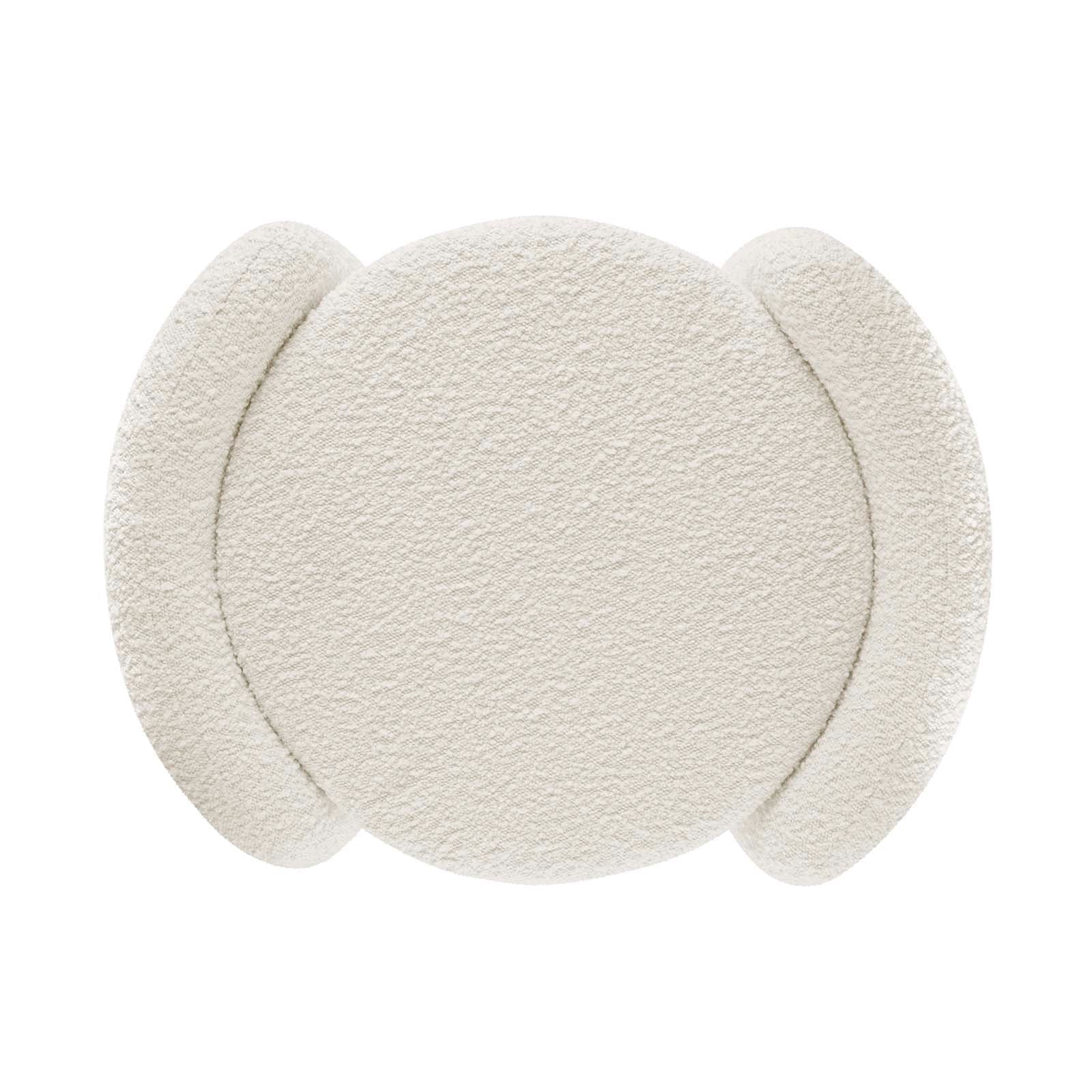 Modway Nebula Modern Boucle Fabric Upholstered Ottoman in Ivory