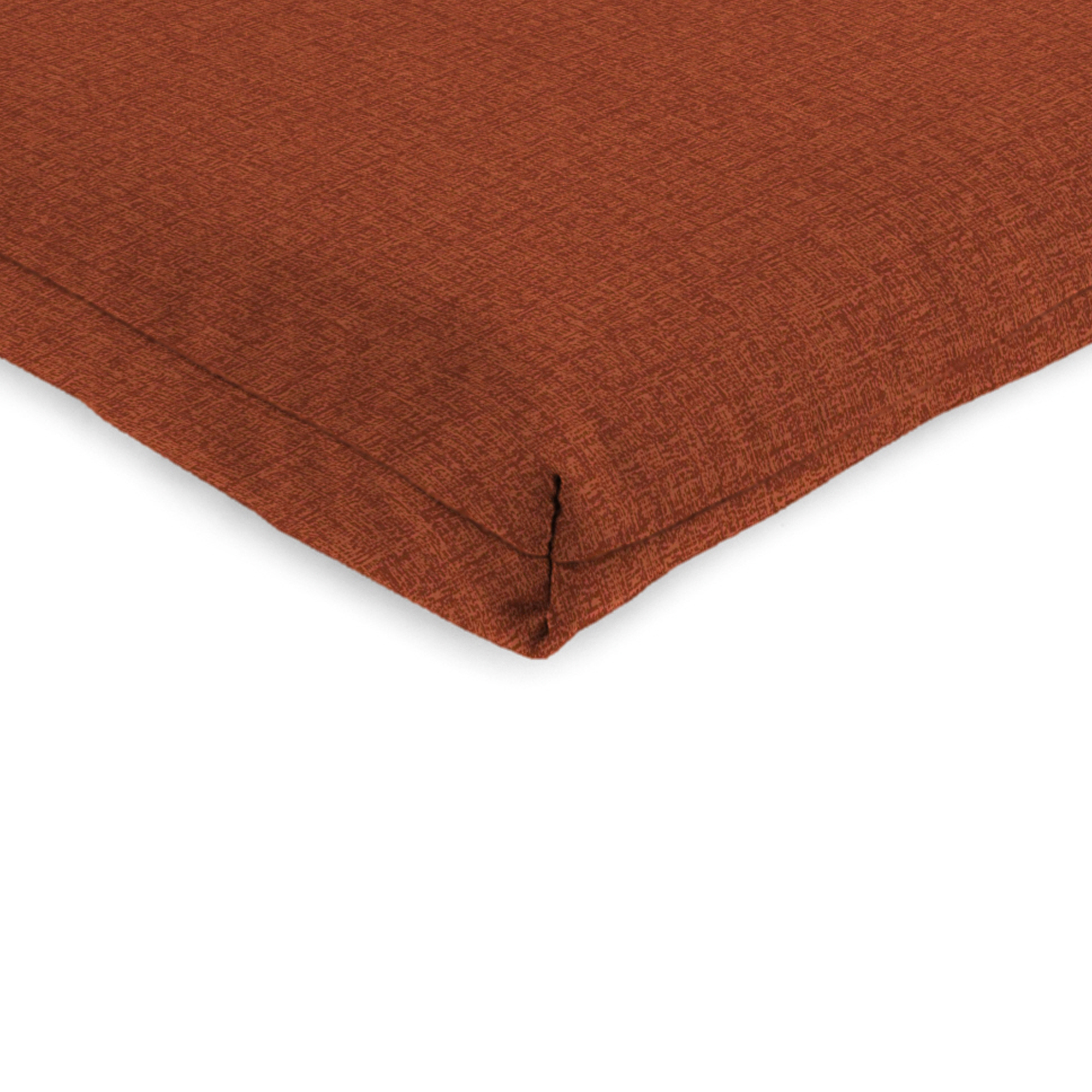 Jordan Manufacturing 44" x 21" McHusk Brick Red Crosshatch Rectangular Outdoor Chair Cushion with Ties and Hanger Loop