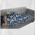 thumbnail image 6 of Japanese Wave Soft Flannel Fleece Throw Blanket, Traditional Eastern Pattern with Waves of Water Foam Splashes, Cozy Plush for Indoor and Outdoor Use, 60" x 80", Pale Blue Navy Blue, by Ambesonne, 6 of 6