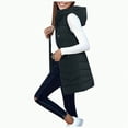 thumbnail image 2 of Towmus Women's Long Down Vest Sleeveless Hooded Jacket Oversized Winter Warm Casual Full-Zip Coats Outdoor Lightweight Puffer Quilted Vests L-6XL, 2 of 5