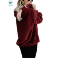 thumbnail image 3 of Deago Women's Oversized Fuzzy Casual Loose Sweatshirt Pullover Hoodies Long Sleeve Sweater with Pockets Outwear M-3XL, 3 of 7