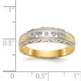 thumbnail image 7 of 14K Yellow Gold Ring Band Wedding Diamond Round AA Quality Trio Mens, 7 of 7