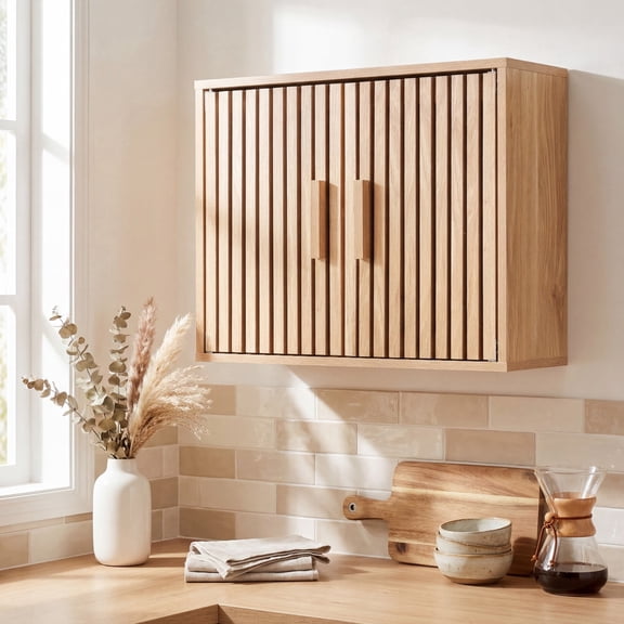 Giantex Bathroom Wall Cabinet, Wall Mounted Wooden Medicine Cabinet for Bathroom