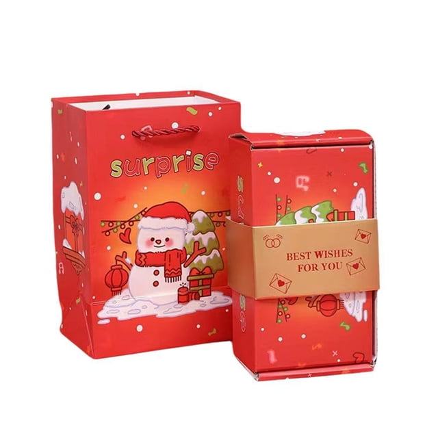 Wartleves Paquete navideño con luces rojas y rebotantes, juego de decoración festiva para el hogar