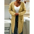 thumbnail image 5 of Winter Hooded Cardigan Sweater Coat Women Oversized Chunky Knit Open Front Long Outwear, 5 of 5