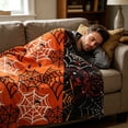 thumbnail image 2 of AZXY Halloween Blanket Spider Web Print Soft Halloween Blankets and Throws 39×51 Inches, Standard Throw Halloween Decor, Halloween Decorations for Bedroom Home Living Room Layout, 2 of 9