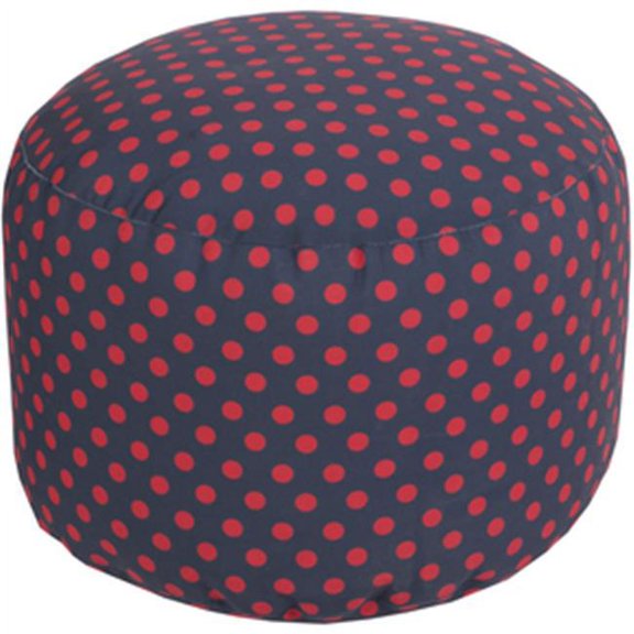 Surya Rug Round Navy Pouf - Navy Hot Pink - 20 x 13 in.