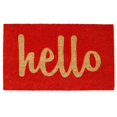 thumbnail image 1 of Calloway Mills 100301729RNS 17 x 29 in. Script Hello Rectangular Doormat, Red & Natural, 1 of 5