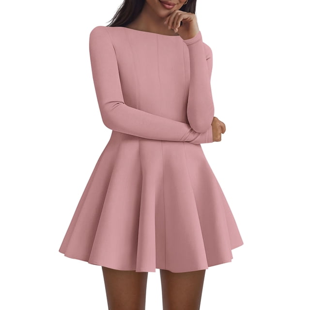 Vestido de Cóctel PRETTYGARDEN Otoño Elegante para Invitada de Boda Rosa