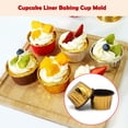 thumbnail image 4 of Paquete de 100 Cupcake Liner Mold Pastelería Postre Galletas Pastel Taza Bandeja Envolturas Comedor Hotel Café Cocina Herramienta para hornear Herramientas y accesorios para hornear café dorado Advancent HA067404-06, 4 of 6