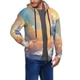 thumbnail image 2 of Goofa Sunshine Colorful Cloud Rabbit Pattern Mens Full-zip Hoodie, Zip-up Pullover Hooded Sweatshirt, Kangaroo Pocket Hoodie Ideal for Daily Wear, Travel, and Home-XX-Large, 2 of 5