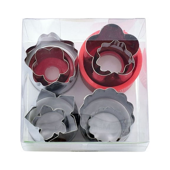 XKHHLH 8 Pcs Vegetable Cutter Shapes Set, Stainless Steel Mini Cookie Cutters, Mini Cookie & Fruit & Pie Stamps Mold, Mini Food Cutters for Kids Baking and Food Supplement Tools