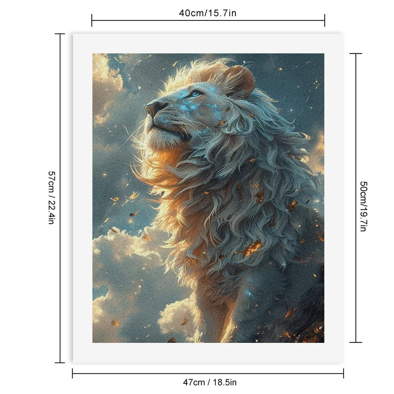 Paint By Numbers Kit for Adults Beginner - DIY Majestic Lion Dreamy Skies Art Canvas Painting Kits for Adults, Frameless Paint By Number for Adults for Home Wall Decor 16x20 Inch