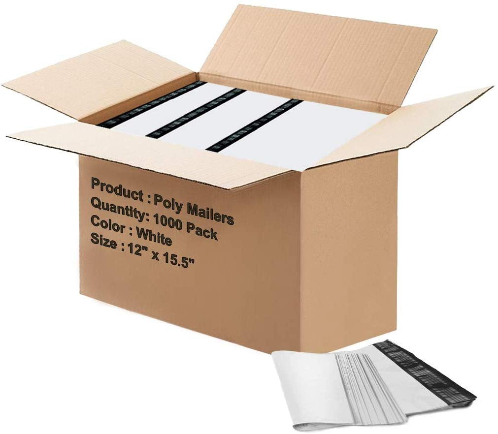 Pack of 1000 Poly mailers 12 x 15.5 Shipping Bags 12 x 15 1/2 Poly