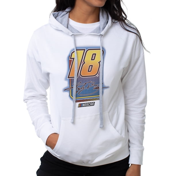 Sudadera con capucha NASCAR - Kyle Busch - 10 White de DelSol para mujer - 1 pieza de camiseta (M)