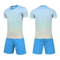 thumbnail image 2 of IFNWSV Girls Athletic Sets 2 Piece Short Sleeve Round Neck Thin and Breathable Top and Shorts with Pocket Set Blue 8-10 Years, 2 of 7