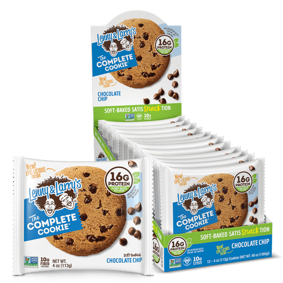 Pack of 12, Lenny & Larrys The Complete Cookie Chocolate Chip, 4 oz