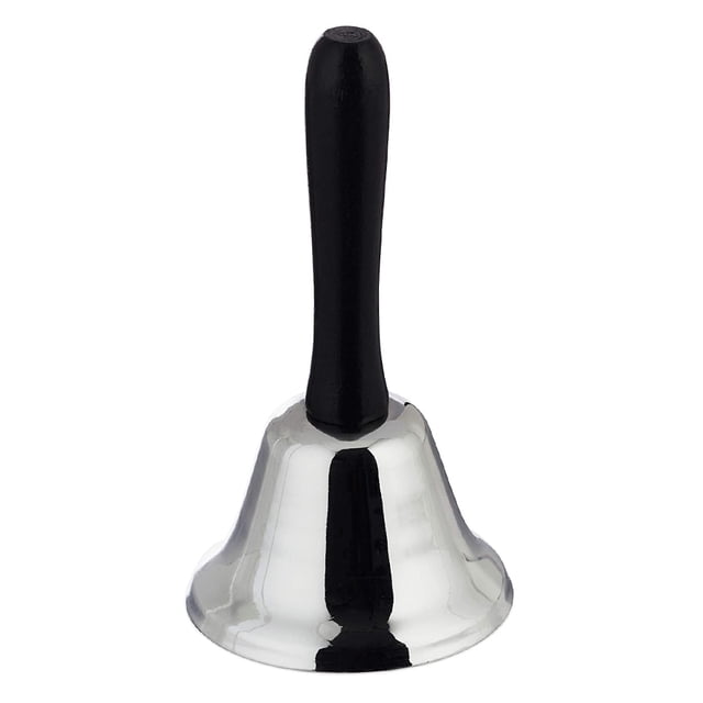 Gold Ringing Hand Bell - Loud Metal Handheld Ring Tea Bell for Calling Attention and Assistance