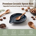 thumbnail image 4 of Onader 2-Piece Spoon Rest, 5" Ceramic Spoon Holder for Kitchen Utensils Soup Ladle Slotted Turner Spatula, Cooking Utensil Rest for Kitchen Countertop, Starry Blue, 4 of 10