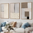 thumbnail image 2 of HPNIUB Large Abstract Neutral Framed Canvas Wall Art Mid Century Beige Brown Gray Textured Painting Set of 3 for Living Room Bedroom Office 24x36 Inch, 2 of 9