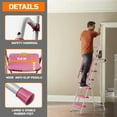 thumbnail image 4 of HBTower Folding 5-Step Ladder with Handrails and Tool Tray, Anti-Slip Wide Pedals, Safety Ladder for Adults, Pink, 4 of 11