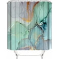 thumbnail image 6 of 4Pcs Green Marble Shower Curtain Sets, Bathroom Sets with Shower Curtain and Rugs,Bathroom Decor Rug Toilet Lid Cover and Non-Slip U Shape Mat, Waterproof Shower Curtain with 12 Hook, 6 of 6