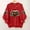 Red-F, variant on Women's Christmas Cat Print Crew Neck Sweatshirt, Polyester Casual Long Sleeve Pullover Top Red L