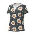 thumbnail image 2 of Naloa Cute Poached Eggs Print T-Shirts Short Sleeve V Neck Tees for Women Fashion Tops Trendy Lightweight Soft Casual Summer Outfits Clothes, 2 of 5