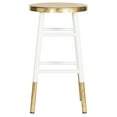 thumbnail image 3 of SAFAVIEH Emery Mid-Century Dipped Gold Leaf Counter Stool with Footrest, White, 3 of 7