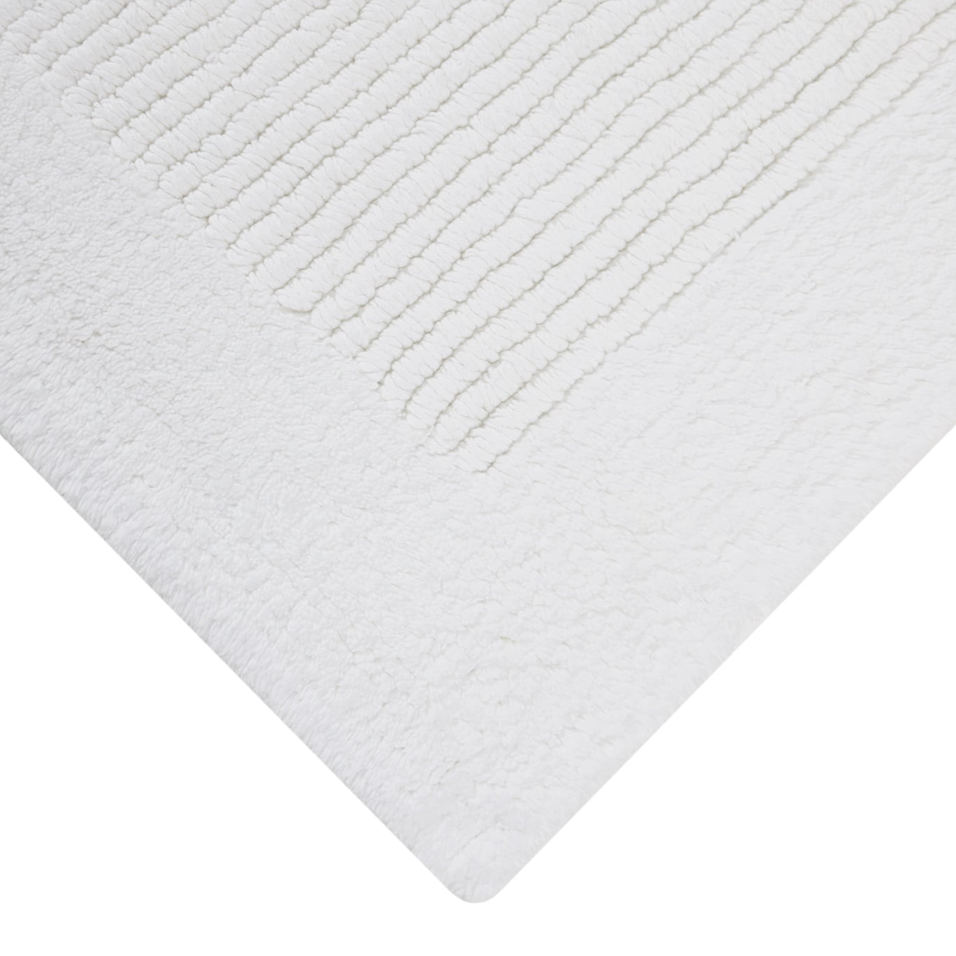 Hotel Style White 2-Piece Egyptian Cotton Reversible 17" x 24" Bath Rug Set