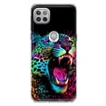 thumbnail image 1 of MUNDAZE Motorola One 5G Neon Rainbow Glow Colorful Leopard Shockproof Clear Hybrid Protective Phone Case Cover, 1 of 6