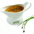 thumbnail image 5 of Norpro White Porcelain Gravy Sauce Serving Boat w/ Stay Warm Candle Heated Stand, 5 of 5