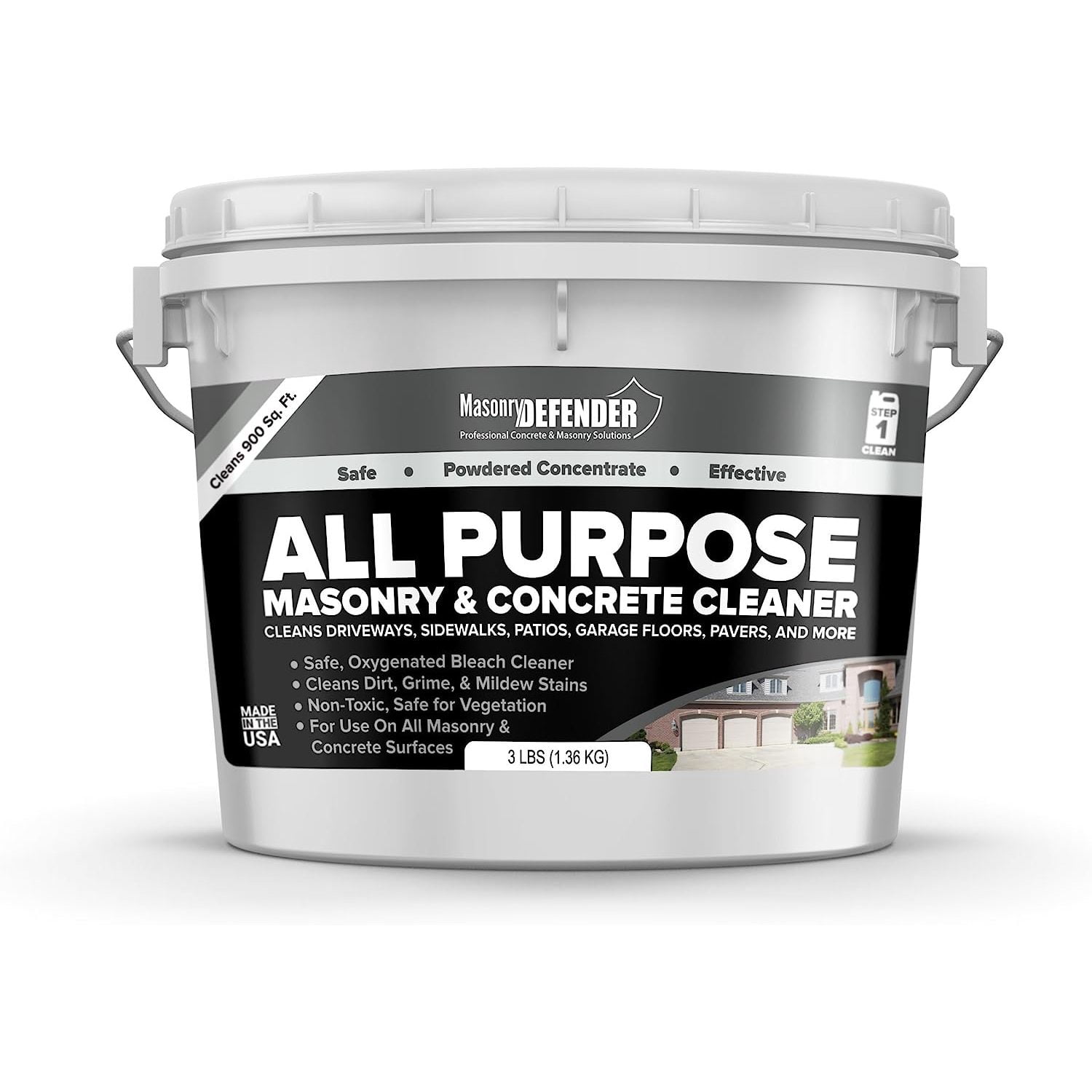 AllPurpose Masonry & Concrete Cleaner, 3 LB Pail Cleans Driveways