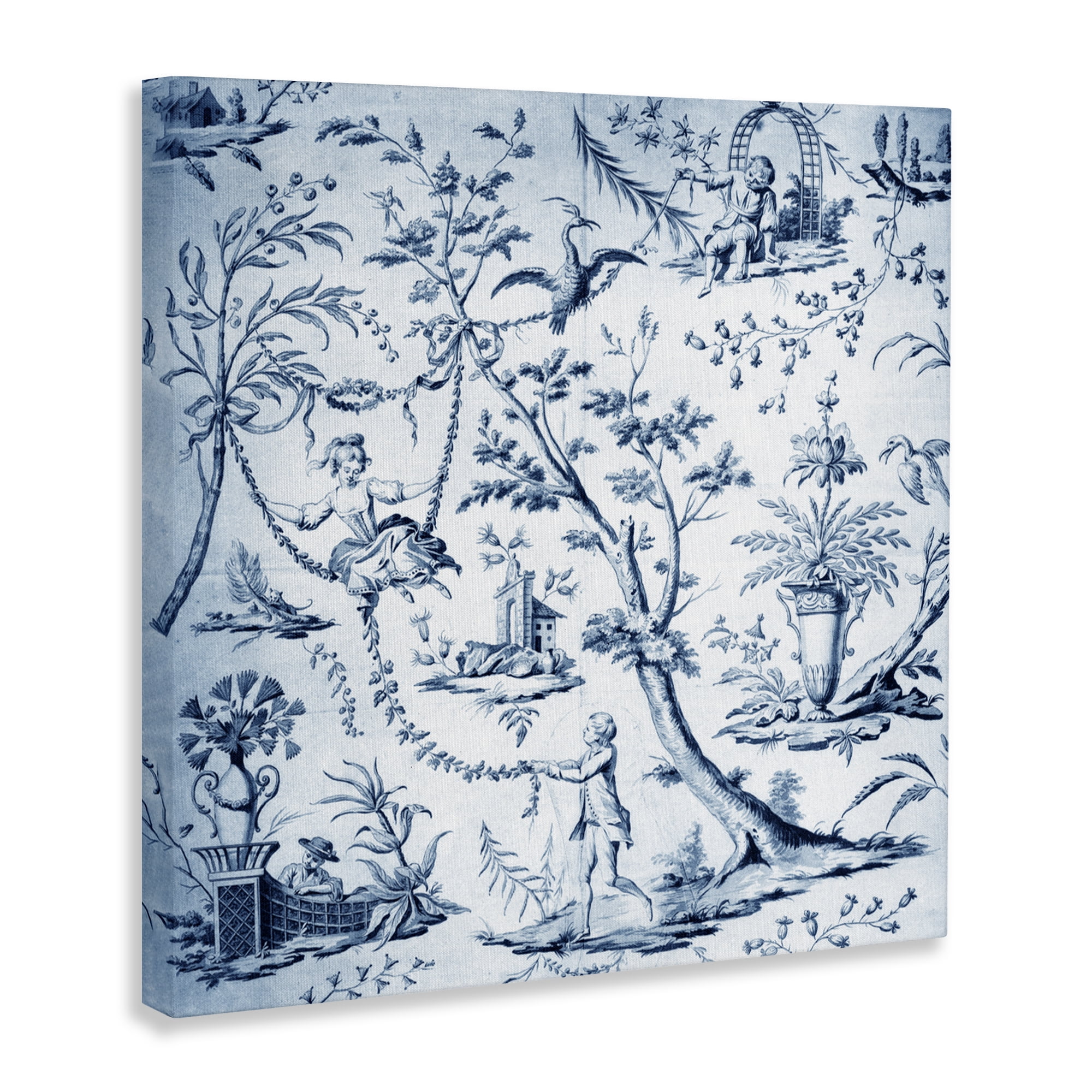 Vintage Toile Scene Canvas Wall Art, design by Vintage Hustle