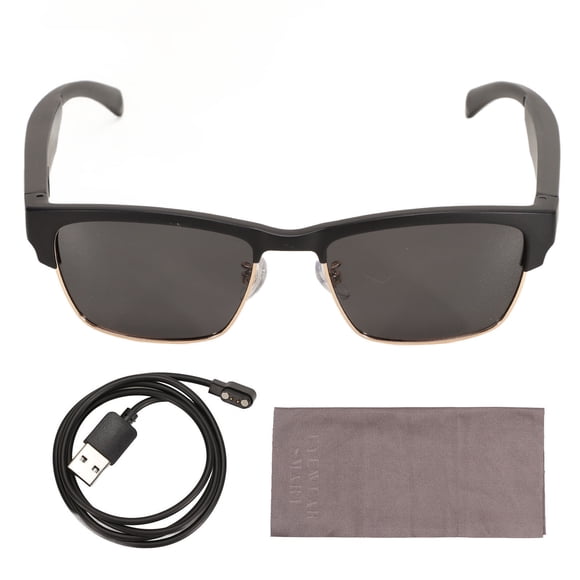 Gafas Bluetooth Conducción Ósea Estéreo IPX5 Impermeable Llamadas HD Control Táctil Gafas Inteligentes Inalámbricas para Deportes S Oro