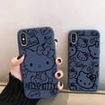 thumbnail image 2 of Sanrio-Bonita funda de Hello Kitty para iPhone 14 Plus 13 12 Mini 11 Pro XS MAX X XR, Color caramelo, azul, funda suave Fivean unisex, 2 of 2
