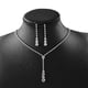 thumbnail image 4 of Delicado conjunto de collar y aretes de clavícula, luces dulces, regalo de lujo, joyería de cobre, 4 of 7