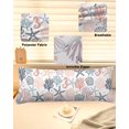 thumbnail image 6 of Coastal Ocean Body Pillow Cover, Pillowcase Protectors with Zipper, Breathable Decorative Throw Pillow Case Cover, Green Pink Coral Starfish Seahorse Shell Pillow Shams for Couch Sofa 20x60Inch, 6 of 8