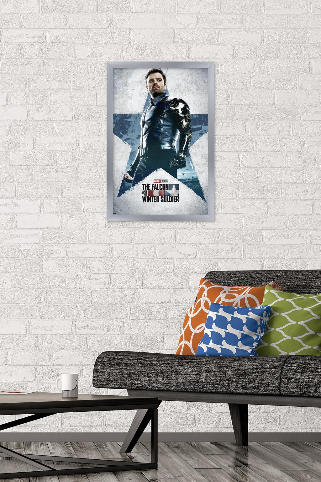 Marvel Falcon and Winter Soldier - Winter Soldier One Sheet Wall Poster, 14.725" x 22.375", Framed