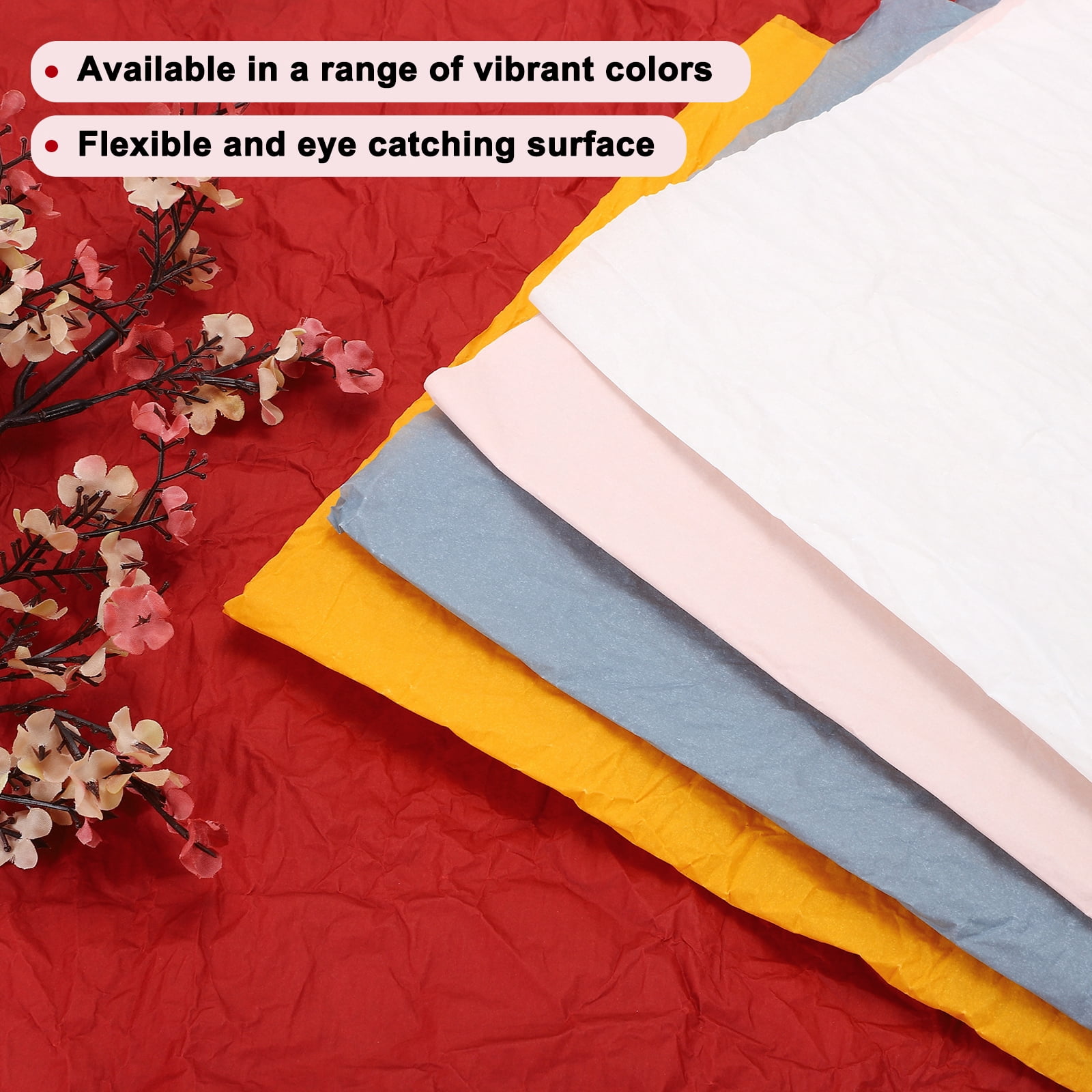 Uxcell Flower Wrapping Paper, Waterproof Bouquet Wrapping Paper, Gift Wrapping Paper (Light Green, Pale Cyan, Dark Purple, Light Peach, Dark Brown, 22 x 22 Inch, 20Pcs)